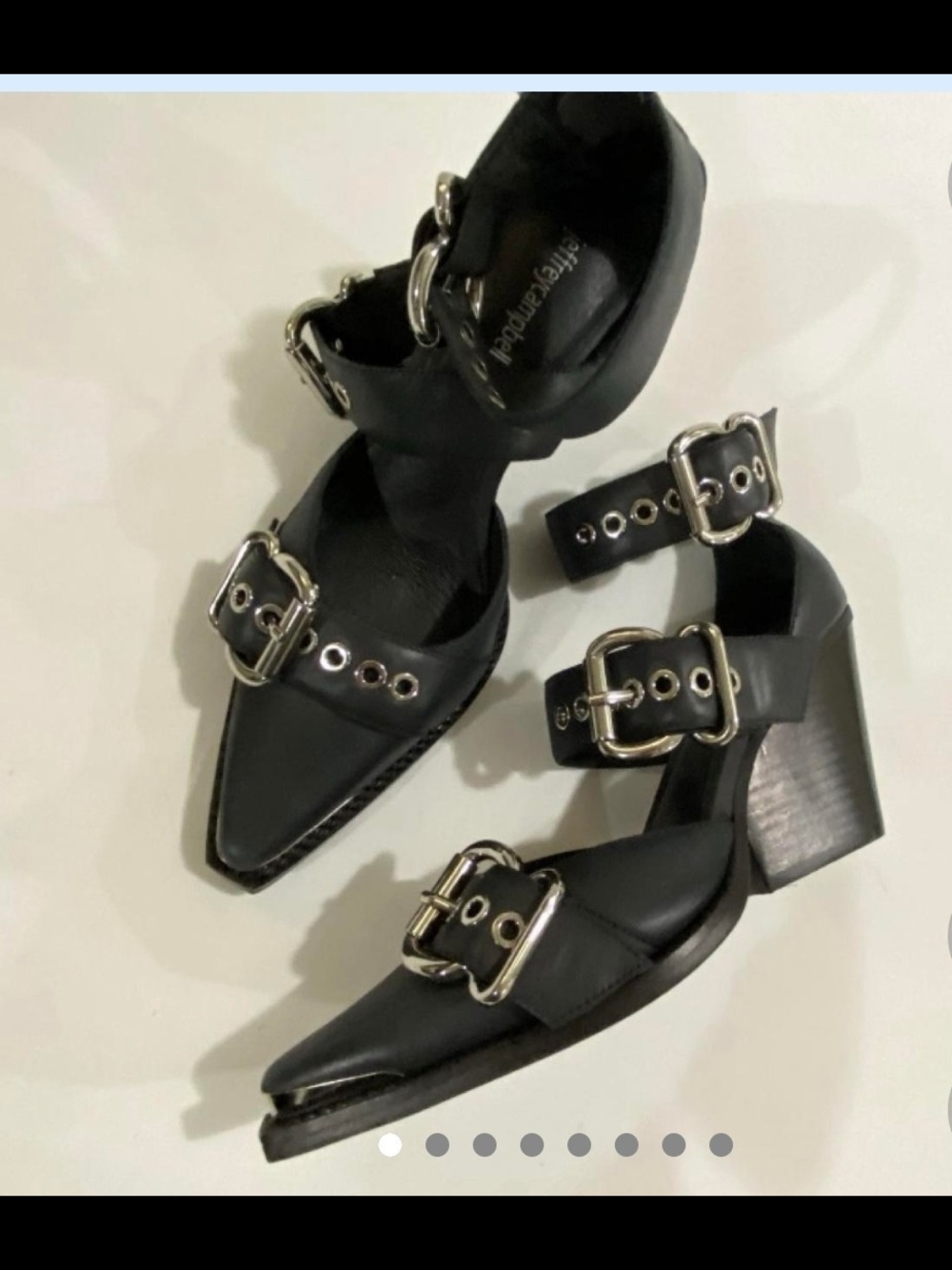 Jeffrey Campbell Emilia Black Buckle  Block Heel Shoe Boots